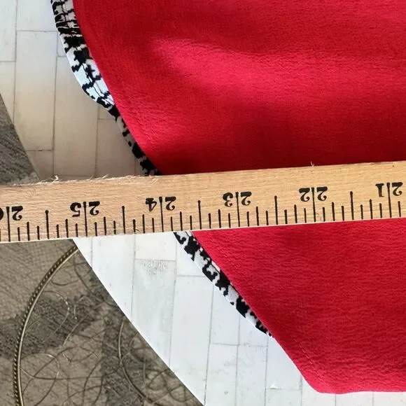 NEW $44 Express S Red Houndstooth Plaid Crepe Reversible Cami Tank Xmas Dressy - Picture 7 of 8